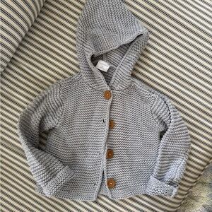 Nordstrom Gray Cardigan Sweater with Textured Knit